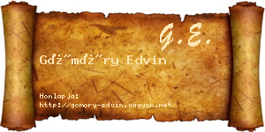 Gömöry Edvin névjegykártya